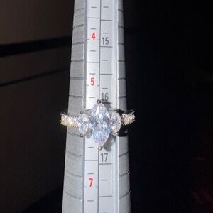 STUNNING White Gold Filled CZ Marquise Cut Ring